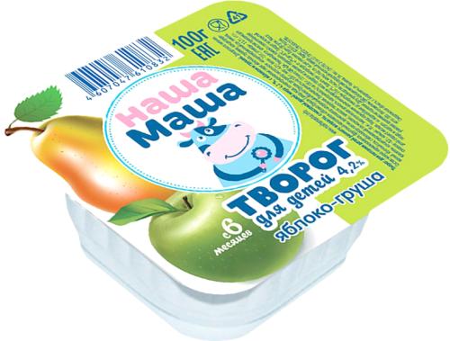 Творог яблоко и груша Наша Маша 4.2% 100г