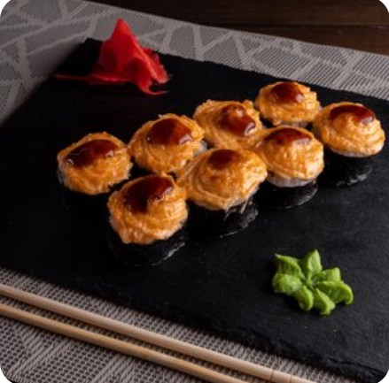 Запеченный канада с креветкой