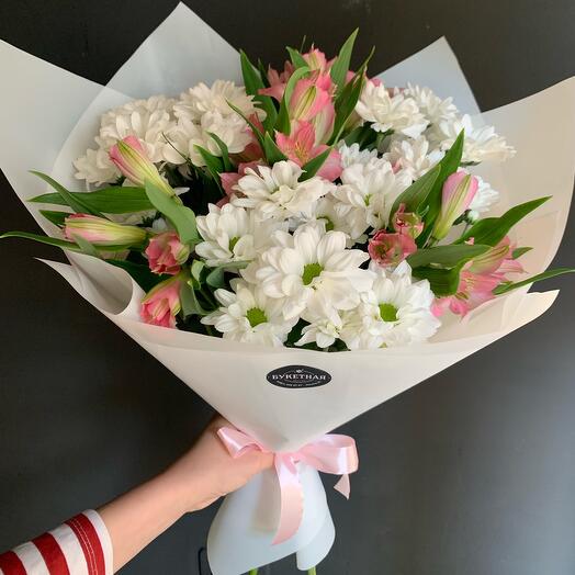 Хризантема с Альстромерией