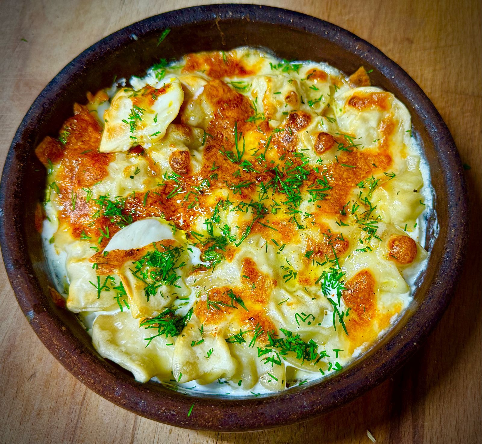Пельмени куриные запеченные под сыром