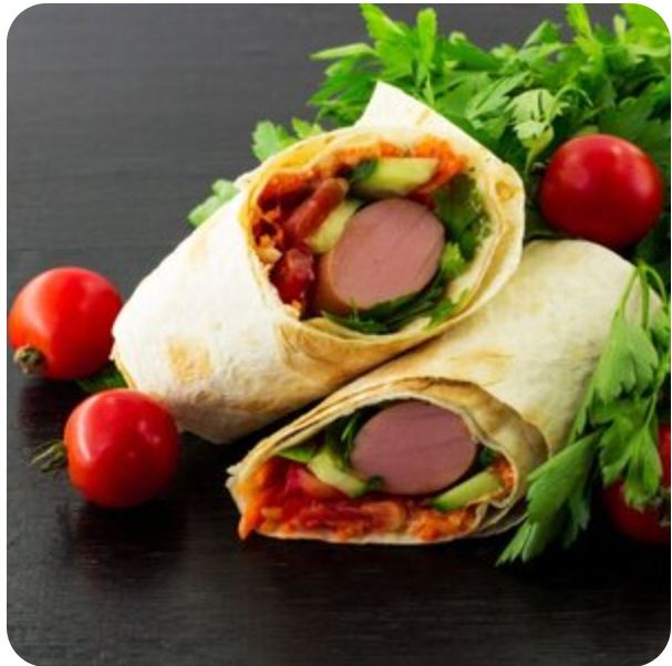 Двойная сосиска в лаваше