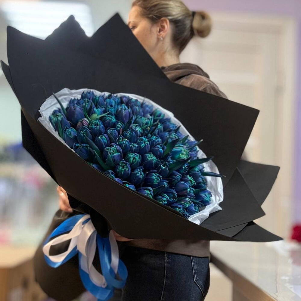 101 синий пионовидный тюльпан