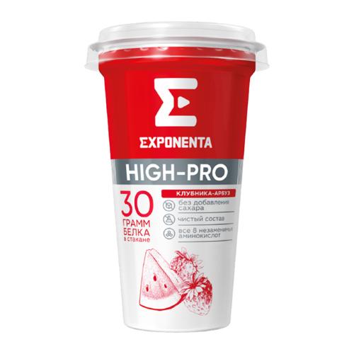 Напиток кисломолочный High-Pro клубника и арбуз высокобелковый Exponenta 0% 250г