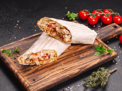 Шаурма со свининой и грибами