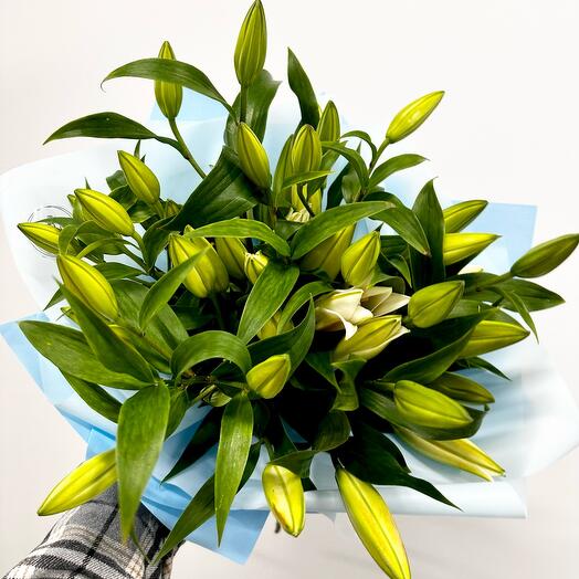 Букет «Моя чудесная» из сортовых лилий