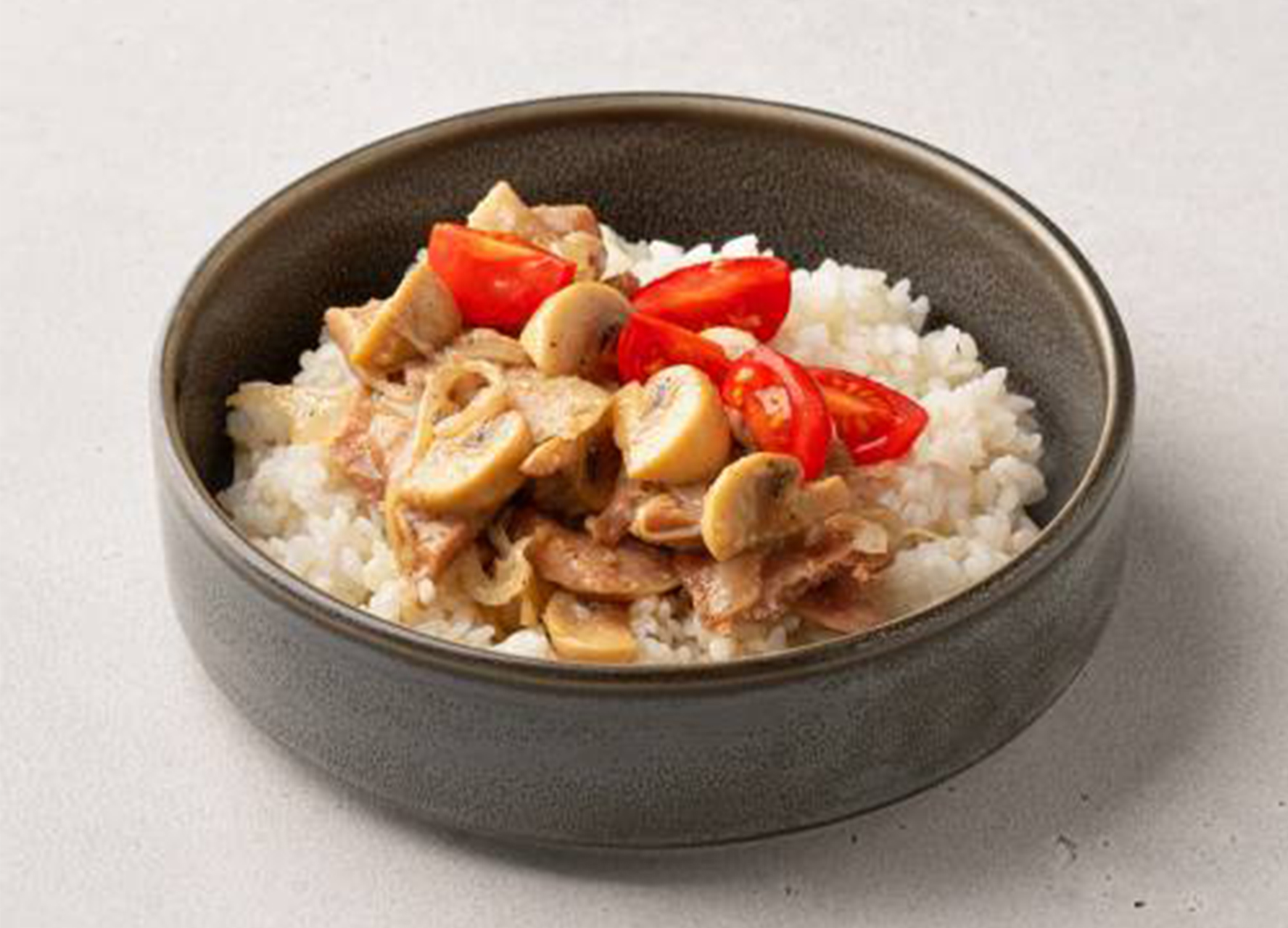 Свинина с грибами и рисом