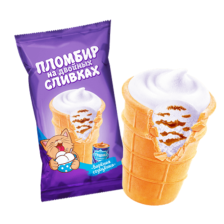 Ванильный пломбир с вареной сгущенкой