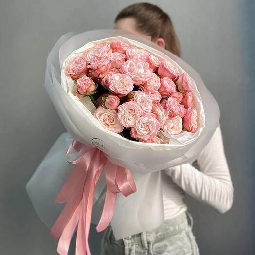 Нежная кустовая пионовидная Роза букет пион