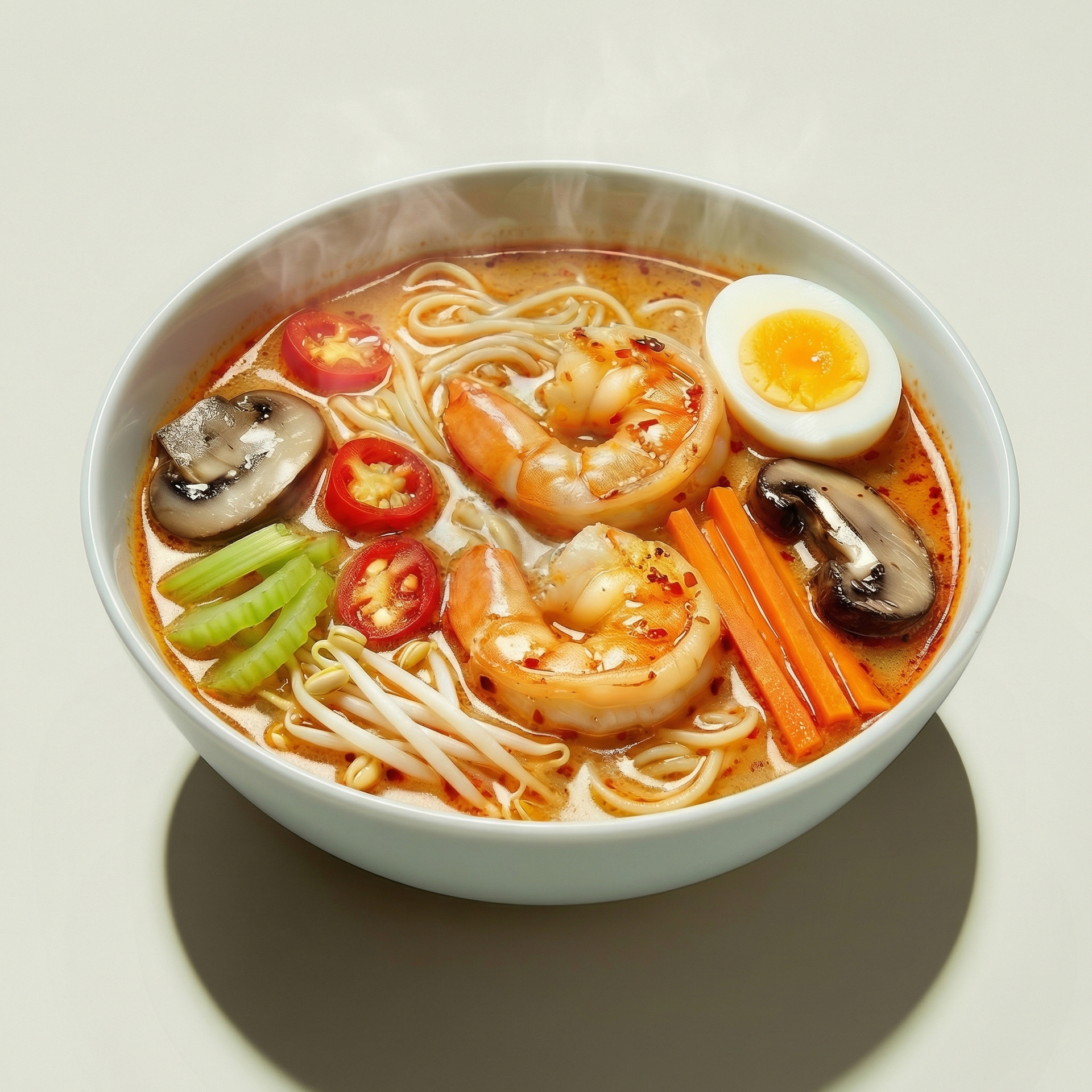 Рамен креветки том ям