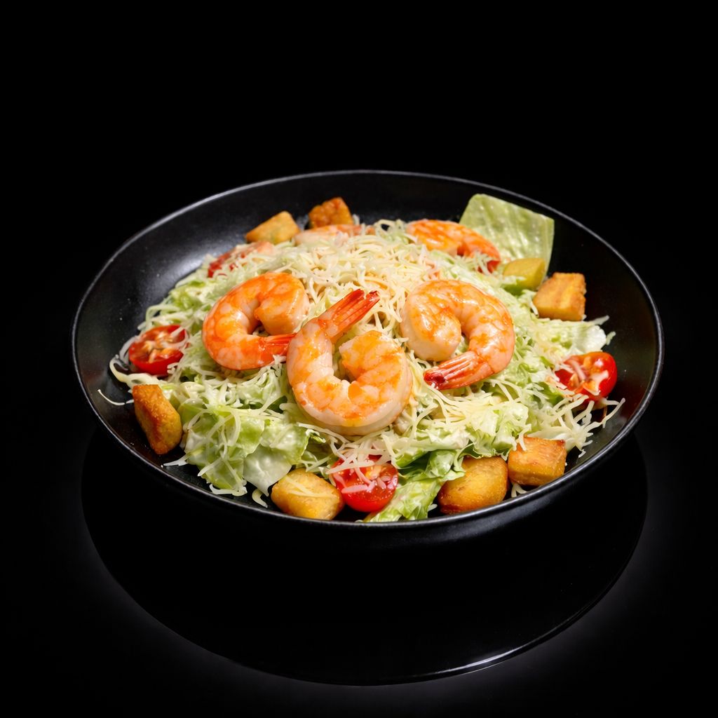 Цезарь с тигровыми креветками