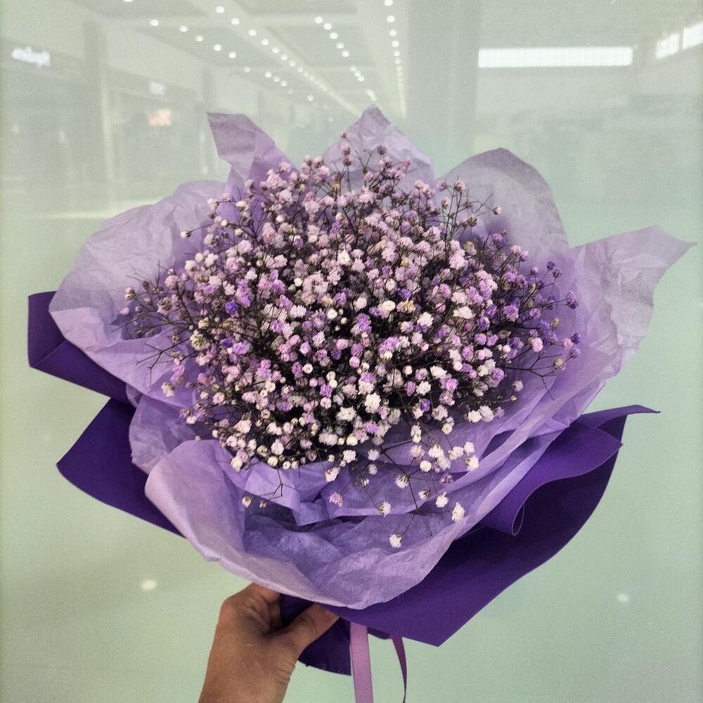 Букет из гипсофилы "Фиолетовая буря"