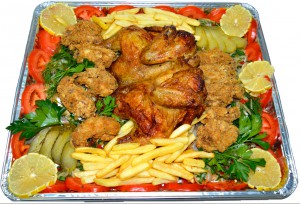 Курица гриль с крылышками и с жаренным филе