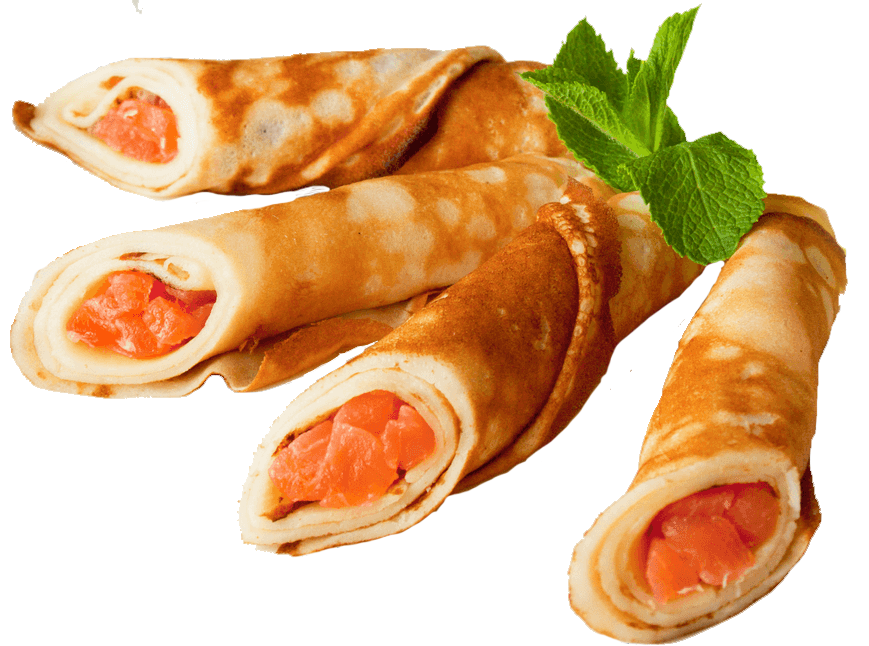Блинчики с семгой