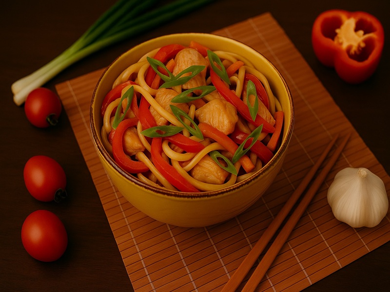 Удон с лососем