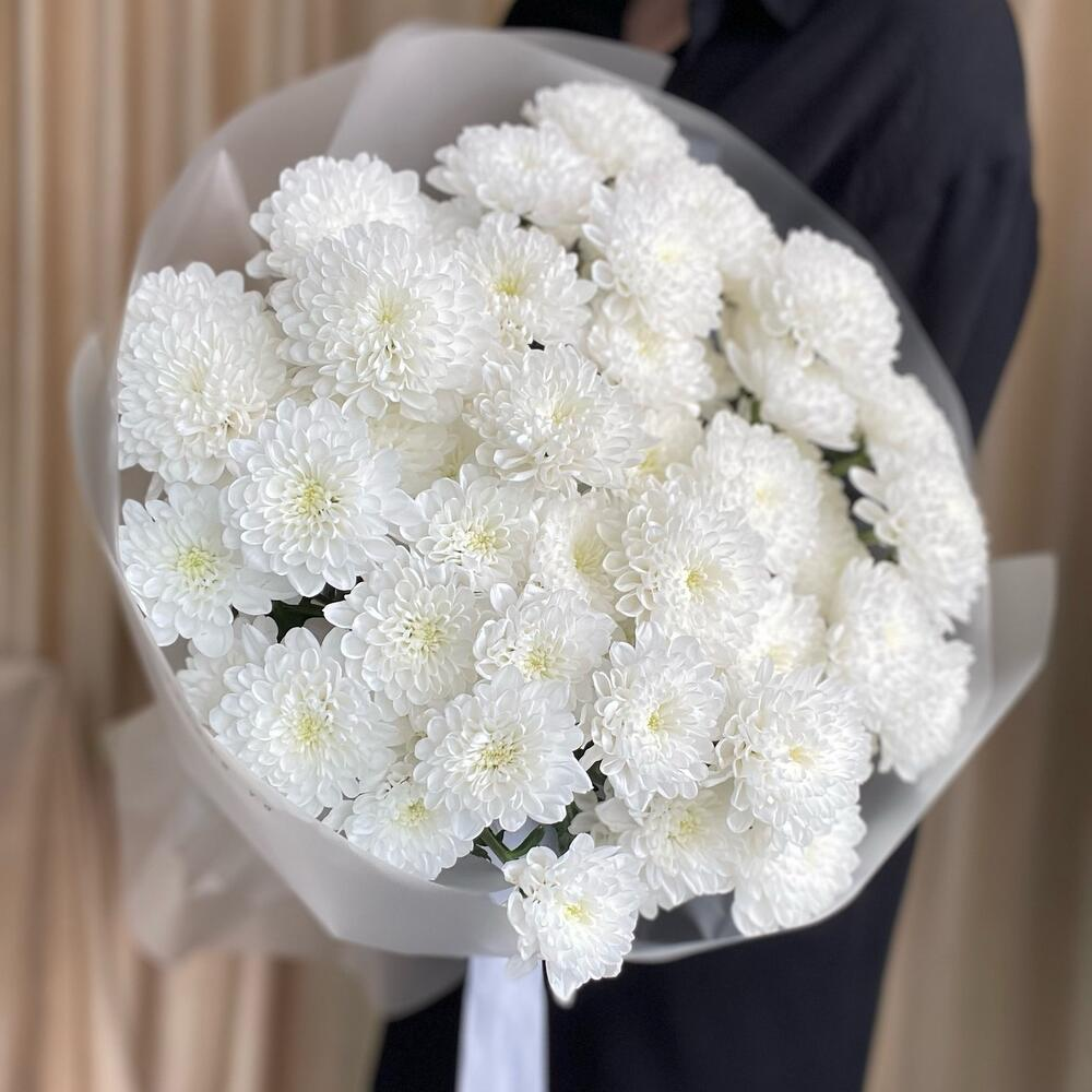 Букет из белоснежной хризантемы. Размер L