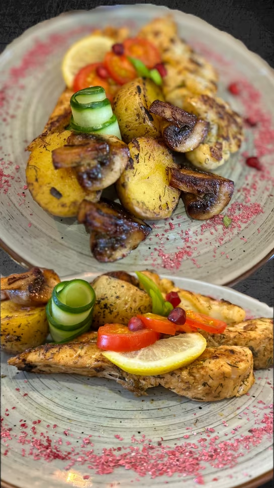 Филе судака с овощами