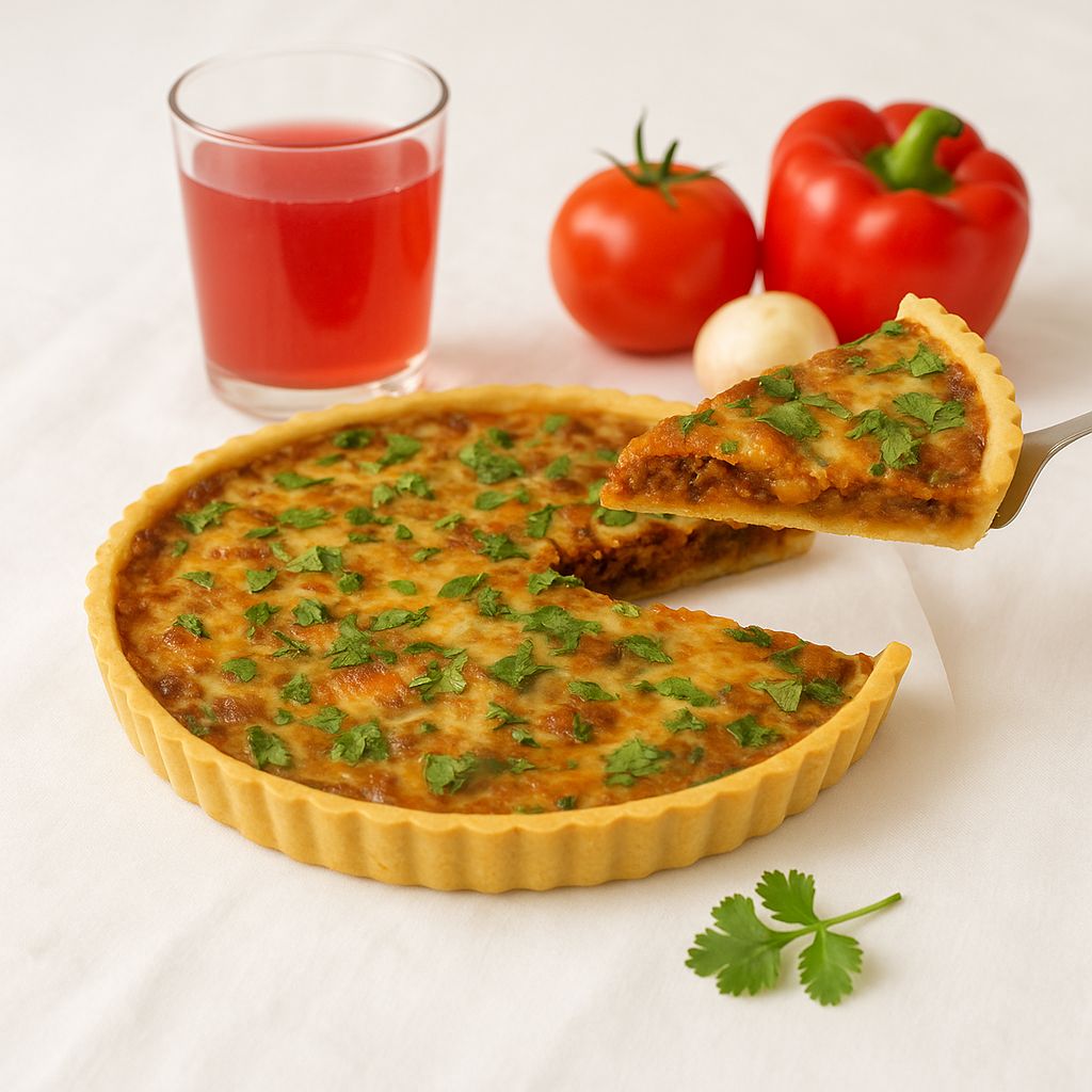 C грибочками, помидорами, нутом, кинзой, большой