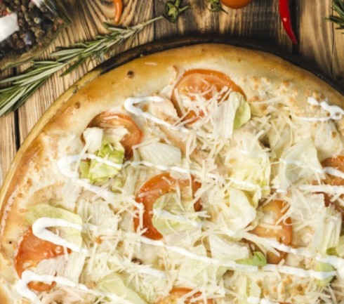 Пицца 30 см Цезарь с курицей