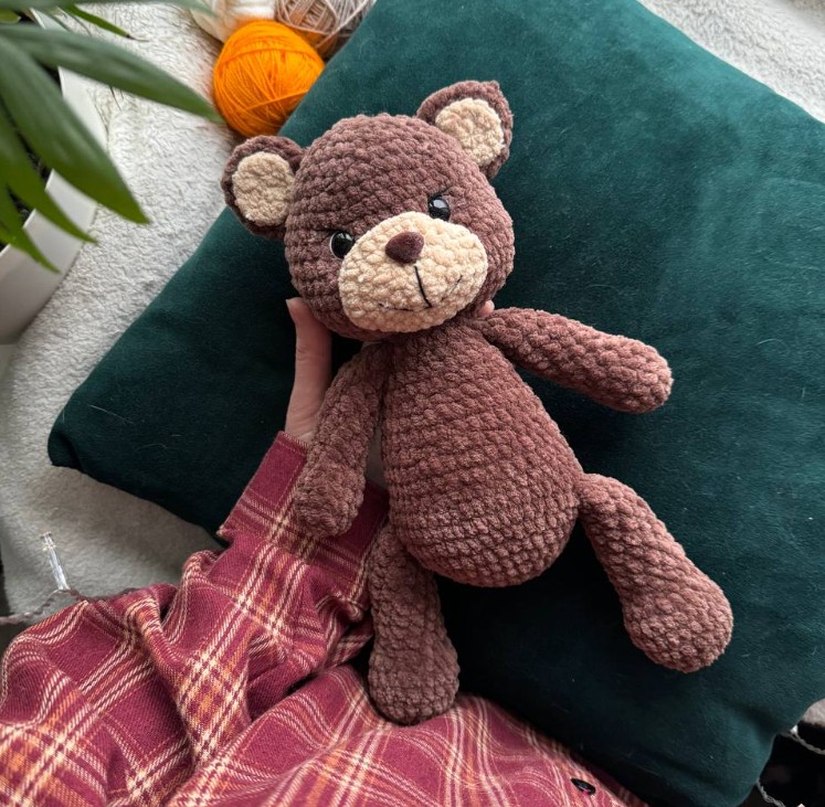 Мягка игрушка ручной работы "Мишка" (тёмный)