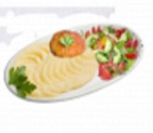 Пюре с котлетой и салатом 400г