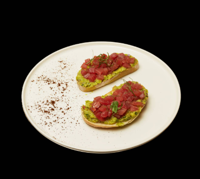 Брускетта с тунцом и авокадо