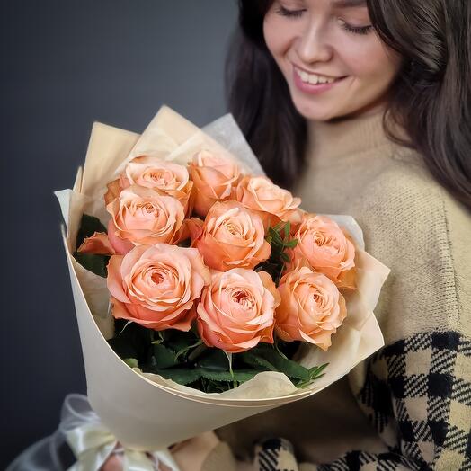 Букет из 9 эквадорских роз Кахала