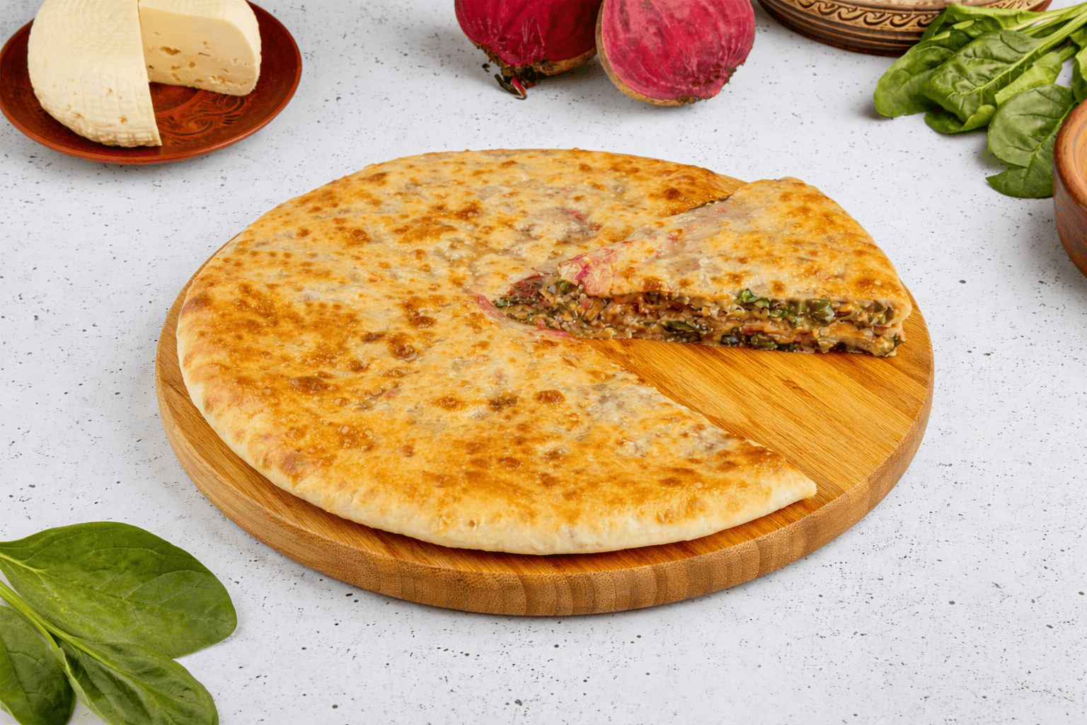 Осетин. пирог сыр. и свекол. лист. 0.9кг