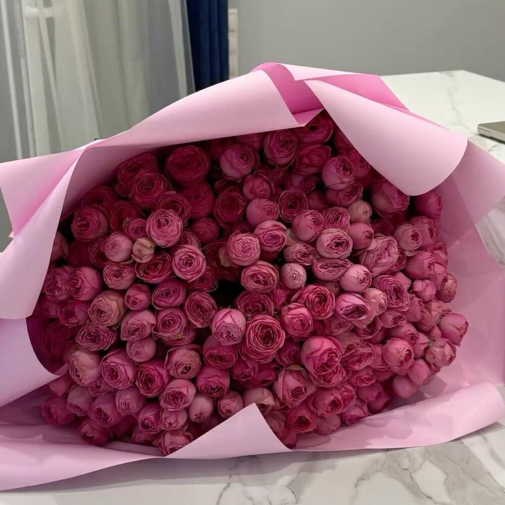 Букет из пионовидных роз 101 шт