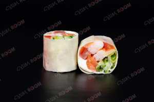 Кето ролл с копч. лососем и креветкой