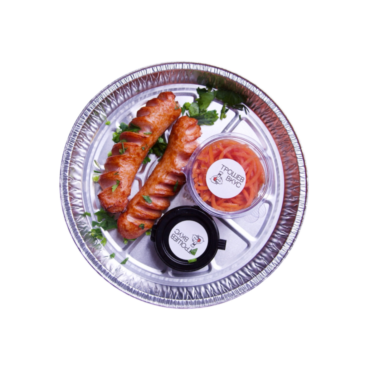 Сосиски жареные фри с чесночным соусом