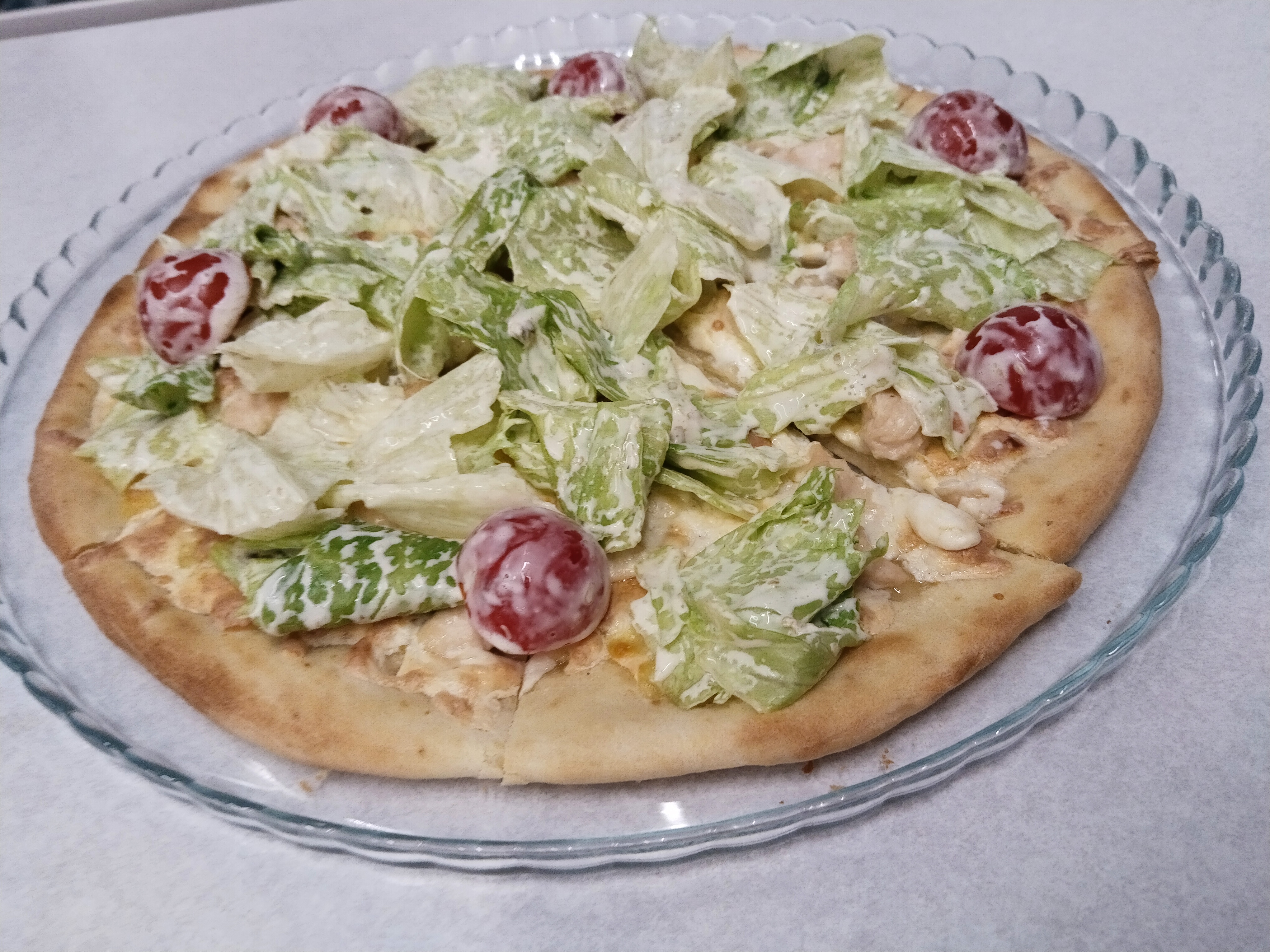 Пицца Цезарь с курицей
