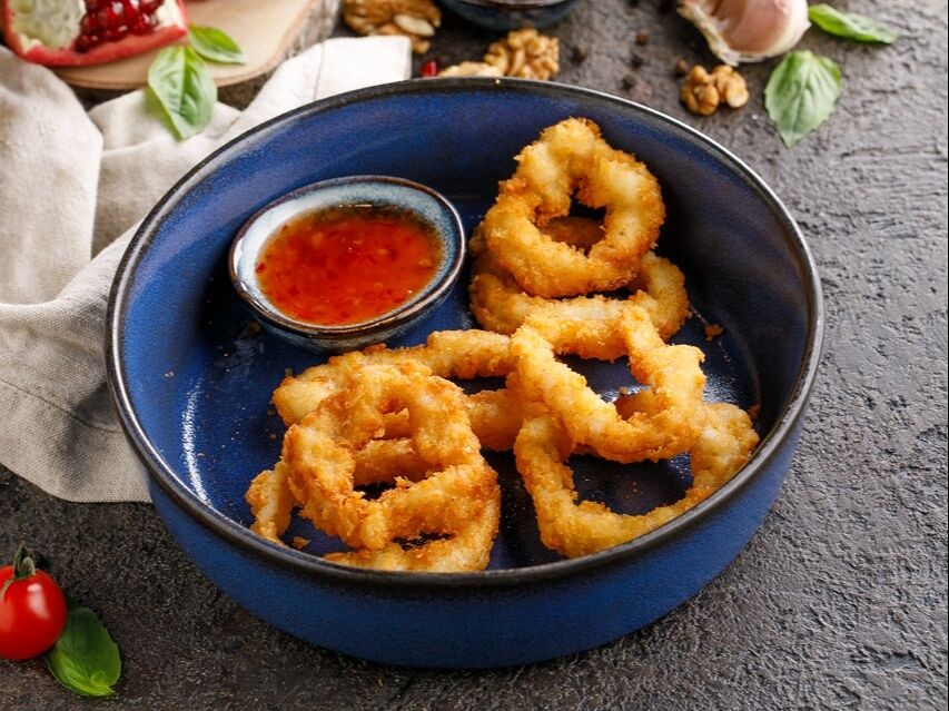 Кольца Кальмара с кисло-сладким соусом