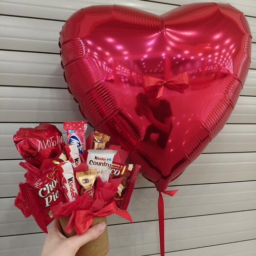 Подарок для любимой девушки сладости + шарик