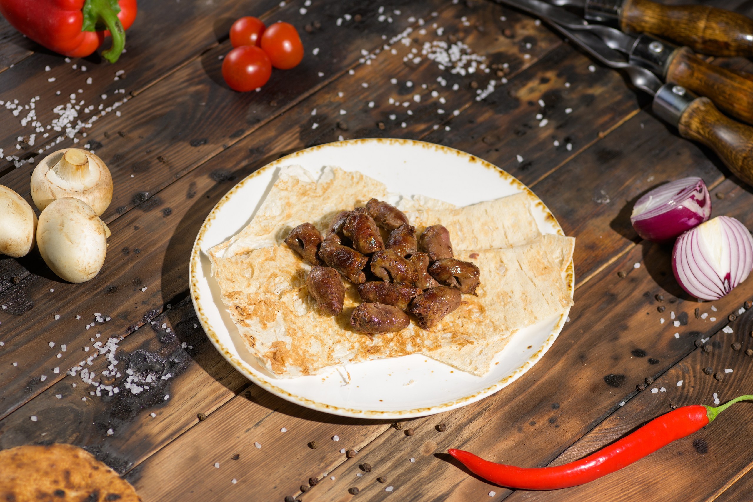 ШАШЛЫК ИЗ КУРИНЫХ СЕРДЕЦ