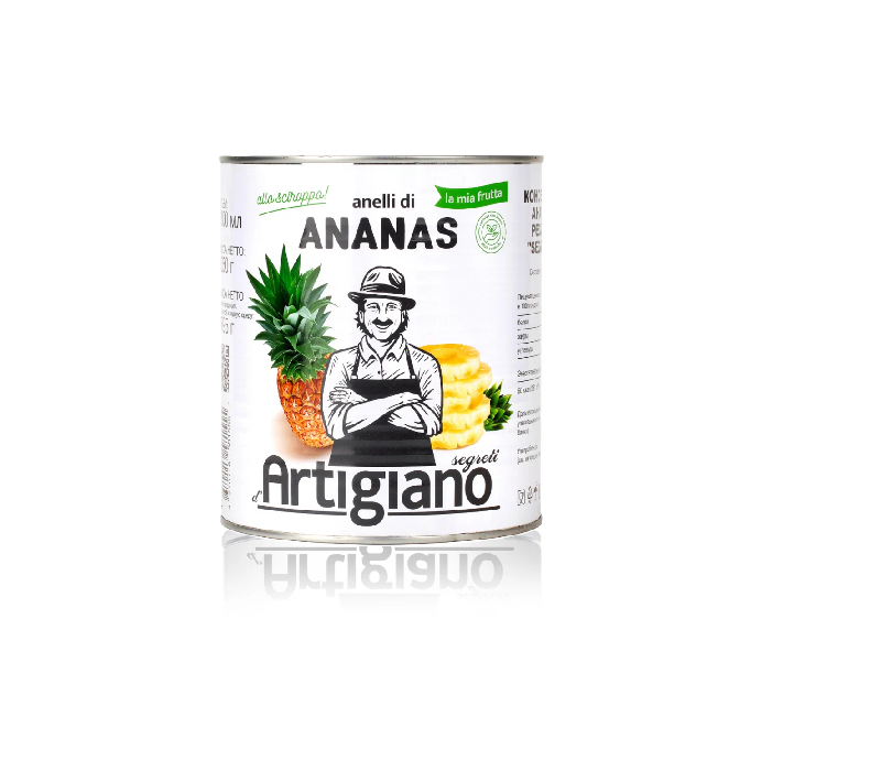 Ананасы Artigiano кольца в сиропе, 3,05 кг