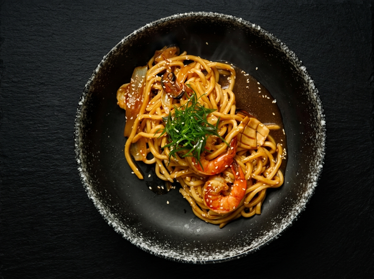WOK с креветками