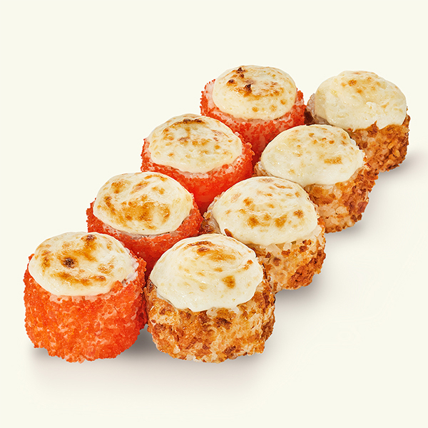 Запеченый микс с курицей и крабом