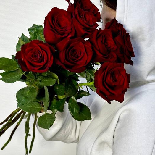 Букет из премиальных эквадорских роз под ленту