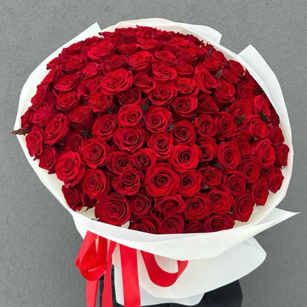 101 Роза 72 см красная свежая