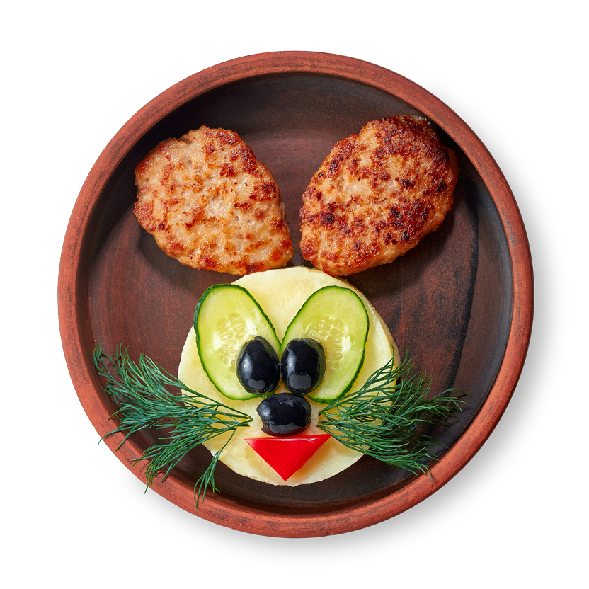 Картофельное пюре с куриными котлетками