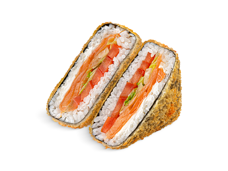 Онигири с лососем темпура