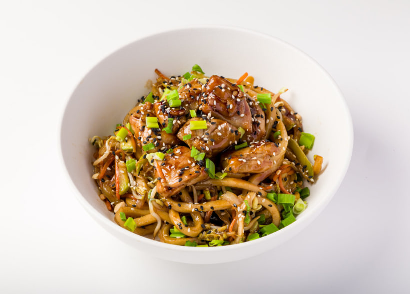 Жареный удон курица су-вид