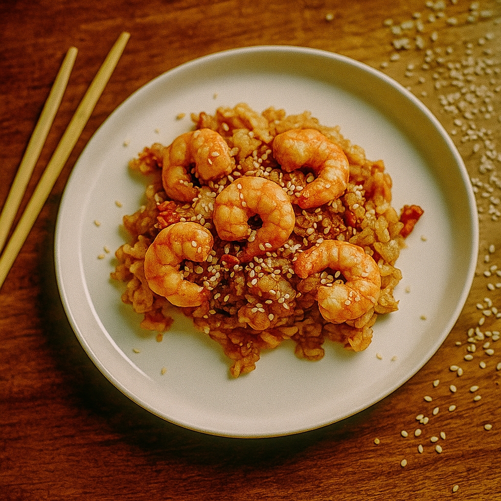 Тяхан с креветкой