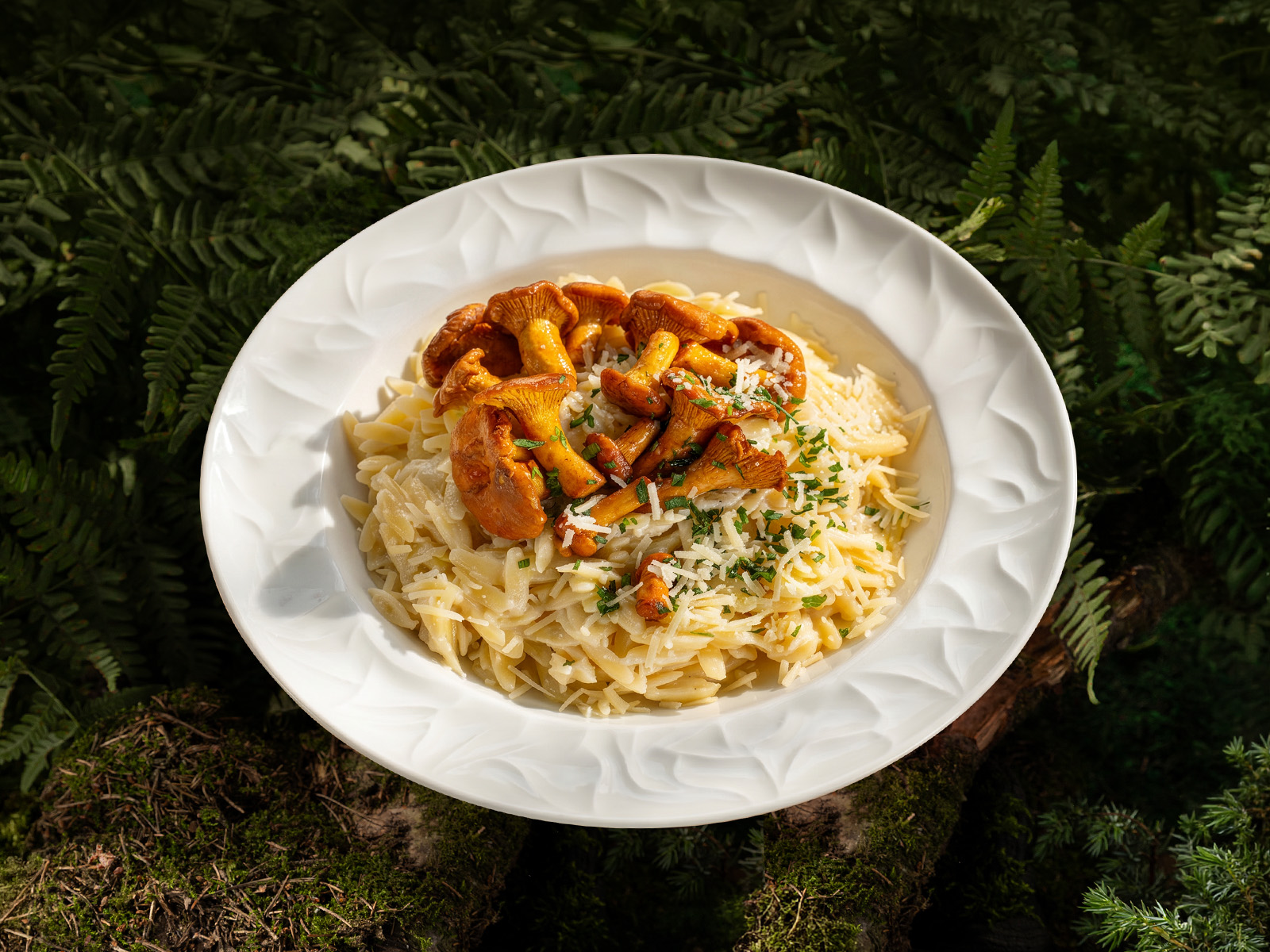 Орзо с лисичками