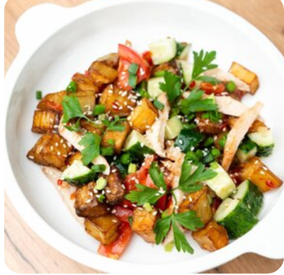 Салат с жареными баклажанами