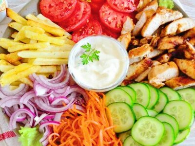 Шаурма на тарелке