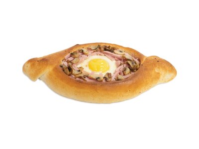 Хачапури с ветчиной и грибами
