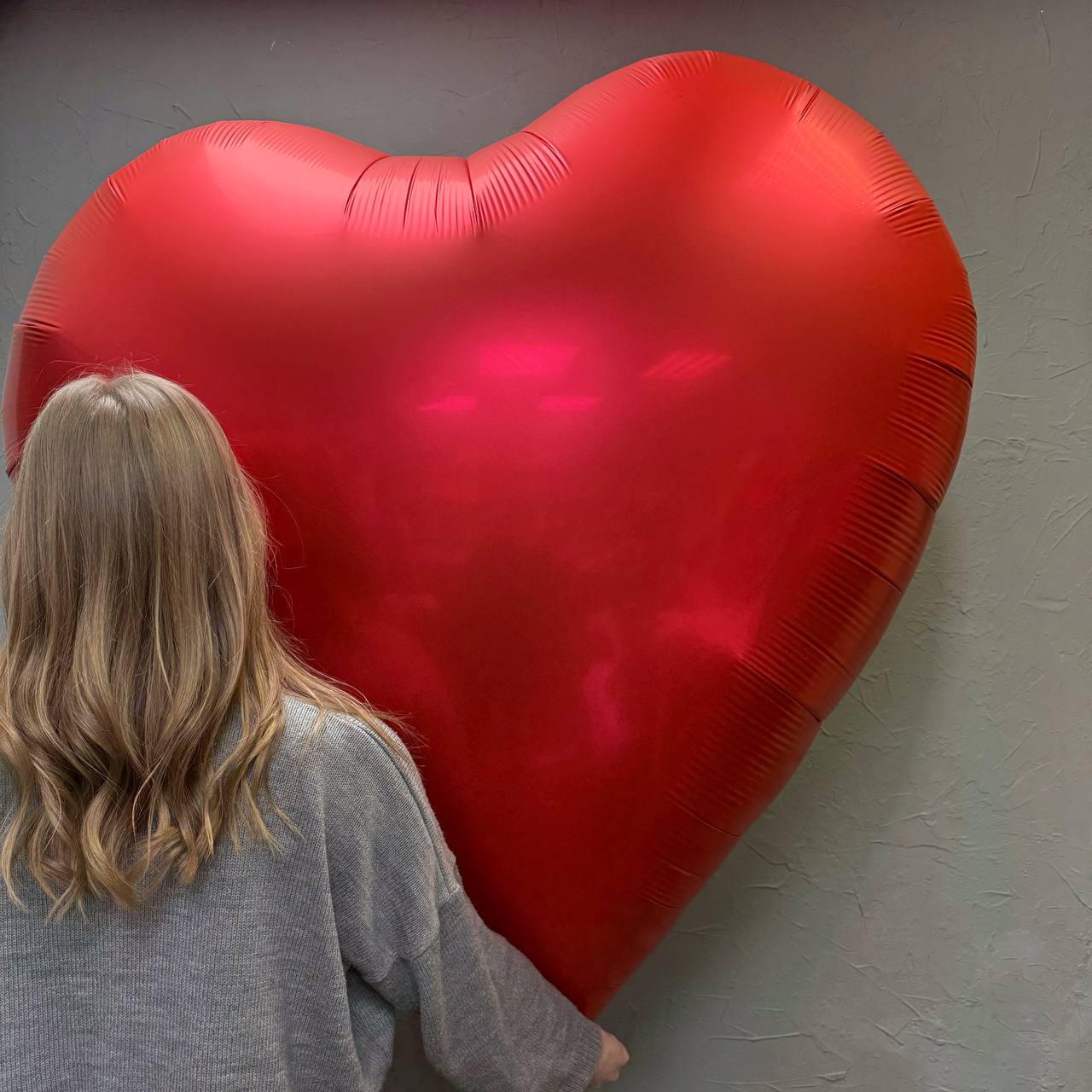 WOW Шар-гигант сердце, 160 см. Красный