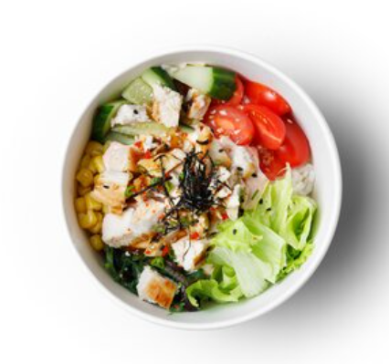 Поке с цыпленком в имбирном соусе