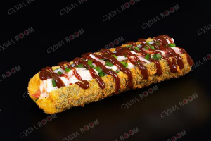 Суши хот-дог с курицей и беконом